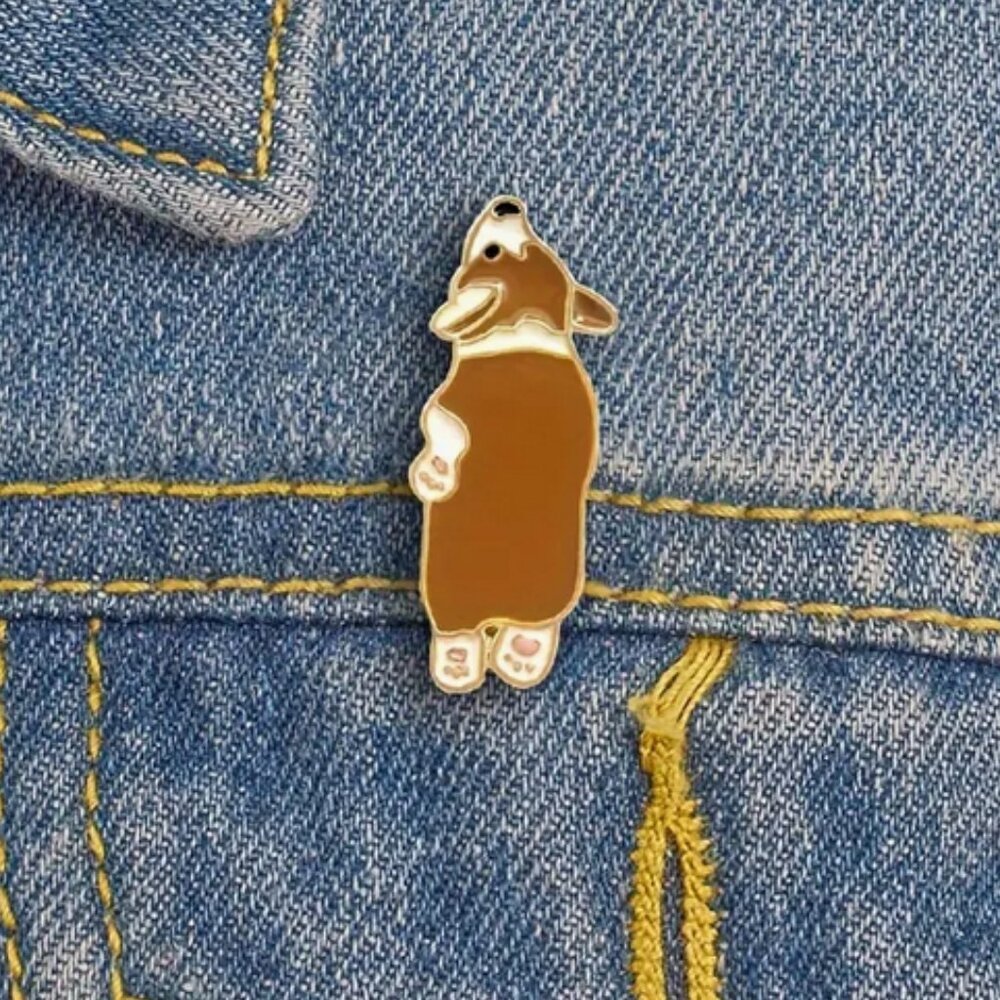Adorable Corgi Enamel Lapel Pin NWT